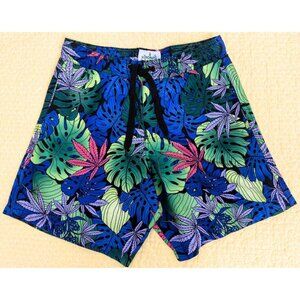 KRONIC PRINTS Men's Weed Pot Surfing Swim Board Shorts Trunks Size Small NWoT